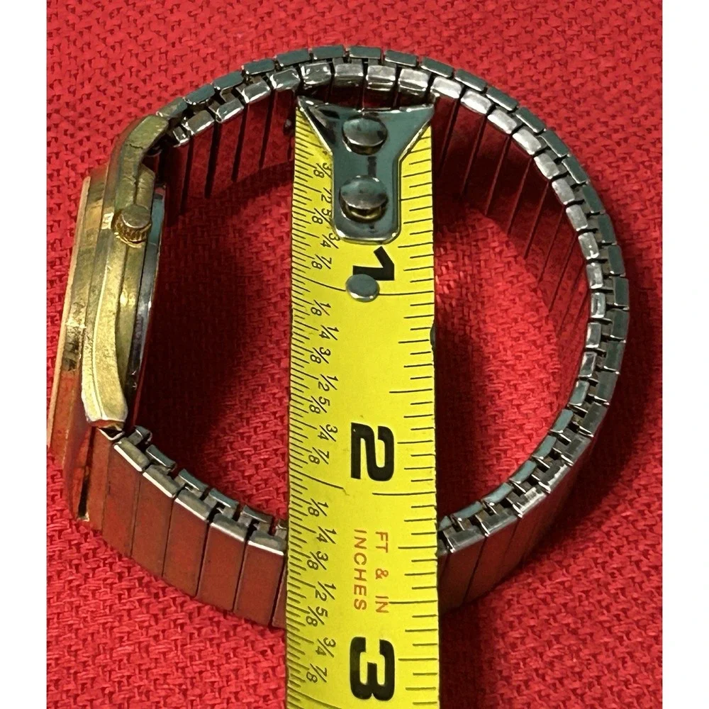 Vintage McGregor Japan Quartz Watch Men Gold Tone Date Stretchable New Battery